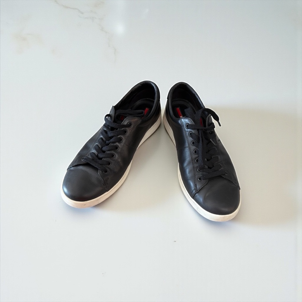 Prada Men’s Leather Sneakers - Black
